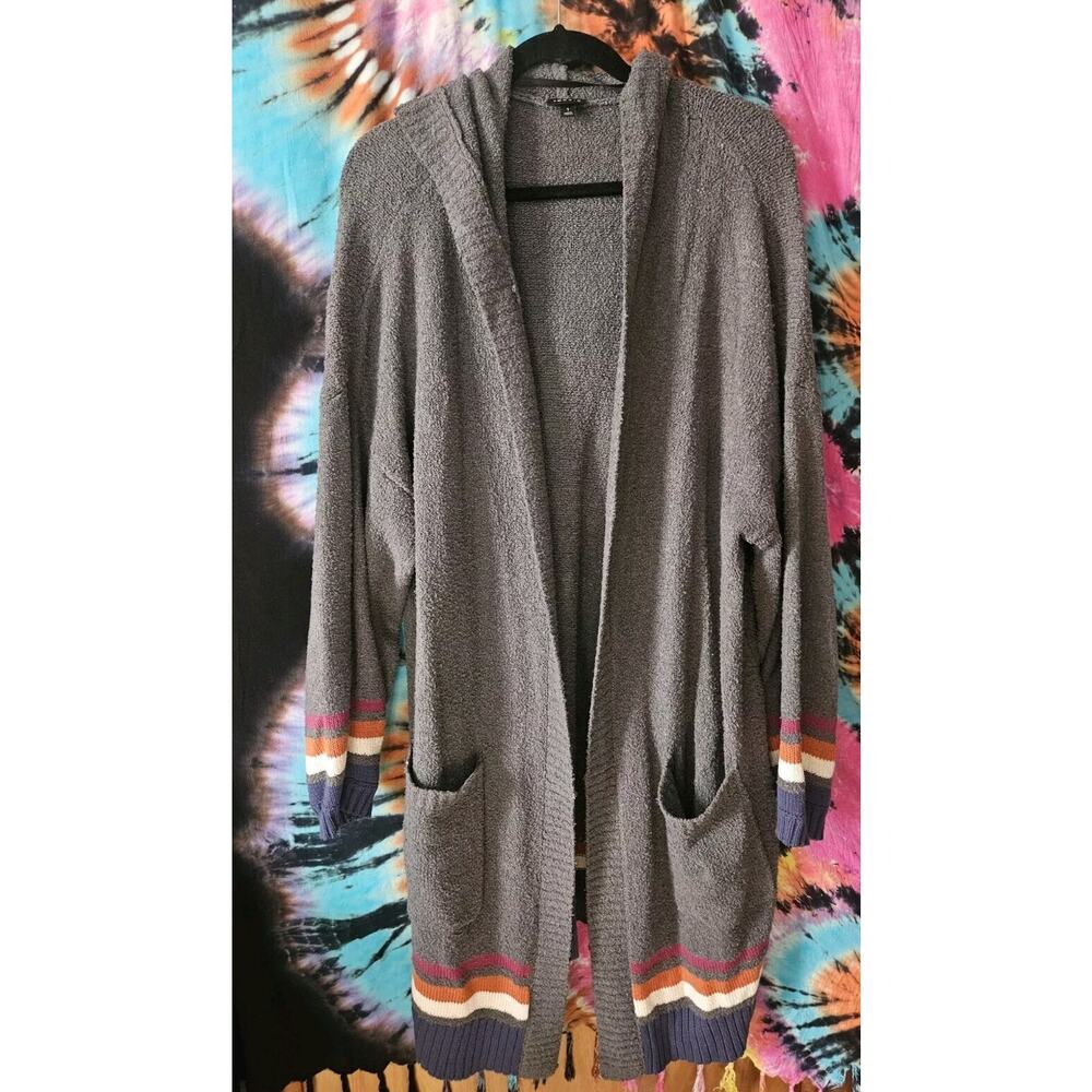 Torrid Oversized Hooded Open Front Cardigan Gray Plus Size 1 1X 18-20 #D71720